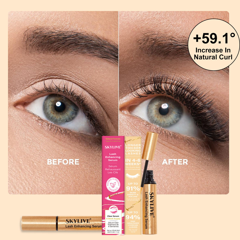 Suero de Péptidos para el Crecimiento de Pestañas, Orgánico y Natural, Estimulante del Crecimiento, Tónico Líquido para la Regeneración de Pestañas y Cejas